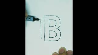 How to draw 3D letter B | Cara melukis huruf B 3D