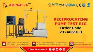 Reciprocating Pump Test Rig | Fluid Machinery Lab || Tesca23246610.3