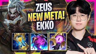 ZEUS TRIES NEW META EKKO TOP! - T1 Zeus Plays Ekko TOP vs Rumble! | Bootcamp 2024