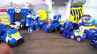 Transformers Rescue Bots Academy Chase the Police Bot Collection and New Cruiser Race Car!