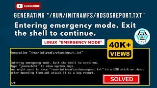 Linux Emergency Mode Error | RHEL/CentOS [SOLVED]