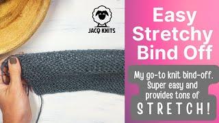 Easy knit bind off that is super stretchy. Perfect when you want some stretch to your bind off edge.