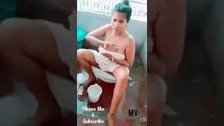 bhabhi bathing#vlog#masti