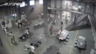 Watch: Prisoners 'stabbed' as violence erupts at US jail