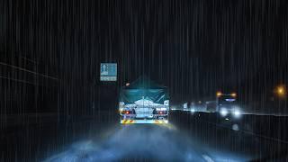 ️Heavy Rain Driving for Deep Sleep 