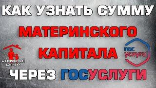 Как посмотреть сумму материнского капитала через Госуслуги