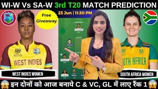 WI-W vs SA-W  Today Match Prediction | West Indies Women vs South Africa Women 3rd T20 Match Dream11