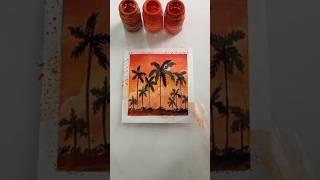 Easy beach sunset painting  #music #art #easy