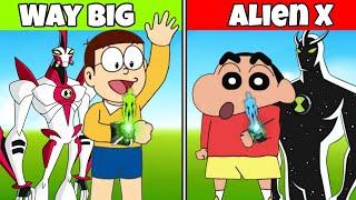 Shinchan And Nobita Use Ben 10 Watch & Aliens Powers  | Shinchan And Nobita Game | Funny Game |