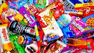 New 101 candy opening, M&M's kit kat chupa chups twix Ferrero oreo dairy milk milka candy bar cola
