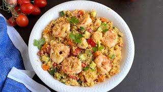 Cous cous verdure e gamberi