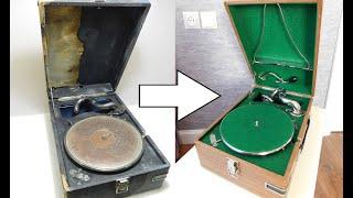 Restoration Old record player gramophone (phonograph)