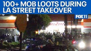 Mob of 100+ looters storm LA AutoZone amid street takeover chaos  | FOX 11 LA