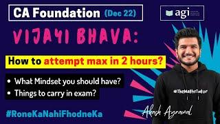 How to attempt max in 2 hrs? Strategy? | Maths Stats LR guidance Series | CA Foundation Dec 2022