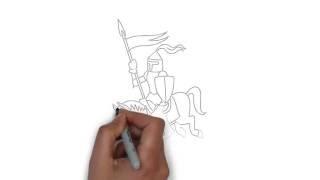 как нарисовать рыцаря,how to draw a knight,cómo dibujar un caballo,come disegnare un cavaliere