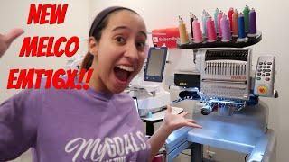 NEW EMBROIDERY MACHINE! Melco EMT16X Unboxing & Setup. Home Embroidery Business! Business Motivation