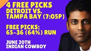 Friday MLB Baseball Picks Predictions & Best Bets 06/20/2025 Indian Cowboy Picks Predictions Bets