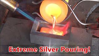 Extreme Silver Pouring - Big Ripples & Laser Hallmarking - Silver Pouring Compilation!