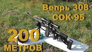 Вепрь 308 (СОК-95) отстрел на кучность 200 метров.