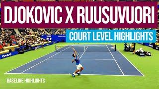 Novak Djokovic Amazing Court Level Practice Match Highlights | 4K