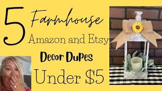 ⭐️ 5 Farmhouse Amazon/Etsy Decor Dupes under $5 ⭐️ @FarmCharmChic  @CraftingWithJC