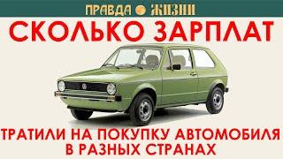 Сколько зарплат тратили на покупку автомобилей в разных странах