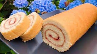 Swiss Roll Recipe (3 Ingredient Sponge) || Dessert for Beginners