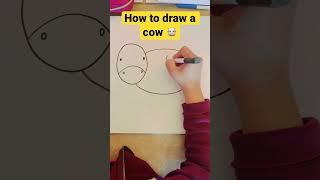 How to draw a cow| learn step by step easy drawing tutorial #cupid #shorts #drawing #cow #fun