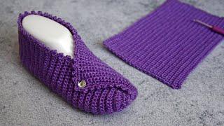 Slippers crochet from a rectangle. Crochet for Beginners