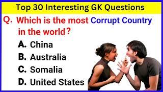 Top 30 Gk Question and Answer | Gk Questions and Answers | Gk Quiz in English | Gk Question | GK 75