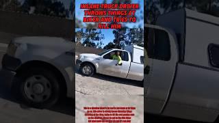 Insane Truck Driver Road Rages! Throws Things and Tries To Kill Biker @636mannyfresh on IG #roadrage