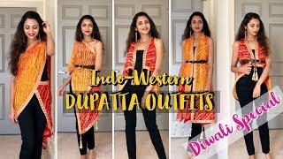 How to Wear a DUPATTA in different ways | Last Minute Dupatta Hacks for DIWALI | Himani Aggarwal