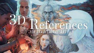 Sketch to Reference to Painting  DAZ 3D References for Traditional Artists  Beginner DAZ Studio