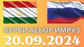 Курс 20.09.2024 Чи Шуд валюта Таджикистан. Курби Асьор Имруз 20 сентябр #курби_асъор_имруз