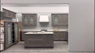 Overview of the Yavid furniture showroom in Grodno: filling kitchens, demonstration of samples