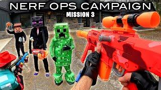 NERF OPS FORTNITE CAMPAIGN | MISSION 3 - MINECRAFT BATTLE (Nerf First Person Shooter!)