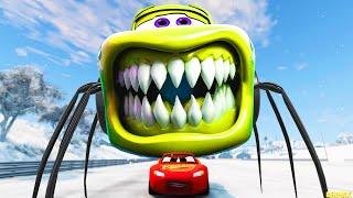 Epic Escape From The Lightning McQueen Freak Mutant Eater & Spider Eater McQueen VS McQueen | Beam