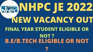 NHPC JE Recruitment 2022|NHPC JE Vacancy 2022|Salary,Eligibility &selection Process|Complete details