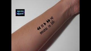 ТАТУ гелевой ручкой МУЗЫКА ЭТО ЖИЗНЬ/291/TATTOO gel pen MUSIC IS LIFE