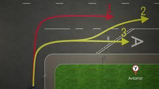 Теория ПДД. По какой из траекторий можно выполнить поворот направо? Правила поворота направо