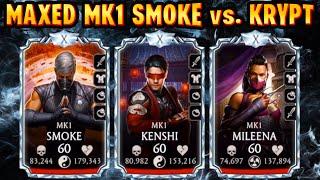 MAXED MK1 Smoke Gameplay in MK Mobile. MAXED MK1 Team Destroying Elder Krypt.