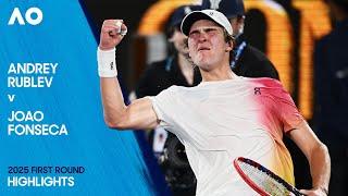 Andrey Rublev v Joao Fonseca Highlights | Australian Open 2025 First Round