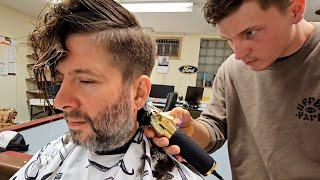 KANSAS HAIRCUT w/ Young Barber Jerry (the Old Morris Barbershop) ASMR Relax | Moundridge, Kansas 