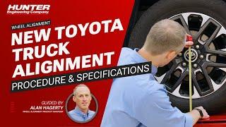 Guidance for new 2024 Toyota truck alignment procedures from Hunter Engineering