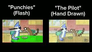 Regular Show: Flash Animation Test vs Hand Drawn Pilot