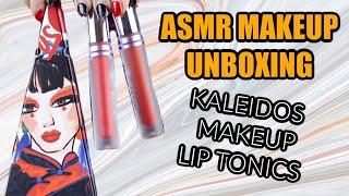 ASMR unboxing of the two new Kaleidos Makeup red lipsticks (no talking)