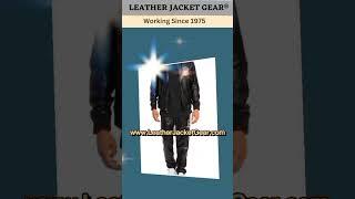 Avirex Mens Black Leather Track Jacket | Avirex USA Jackets for Sale | Leather Jacket Gear #shorts