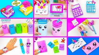 10 простых поделок из бумаги своими руками | Diy kawaii необычная канцелярия | не оригами