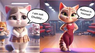 Bella the Cat’s Inspiring Transformation: From Chubby to Confident! ️ #ai #catlover #cat #cartoon
