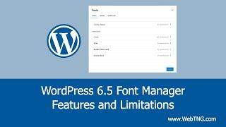 WordPress 6.5 Font Manager - Features and Limitations